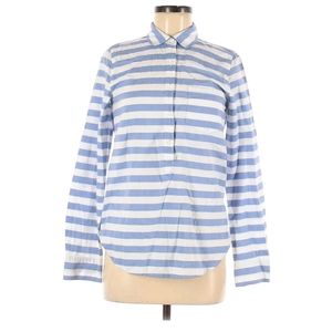 TU J. Crew Nautical blue white stripe button up